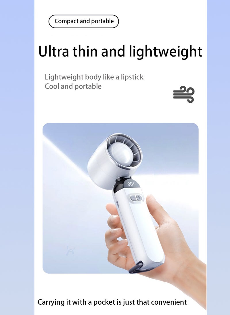 LOOPITYS Portable Fan | Bladeless Compact Fan - Multi speed Charging Fan, Outdoor Quiet Ventilation Camping Beach Bedroom Office Gym Dormitory - White - Image 3