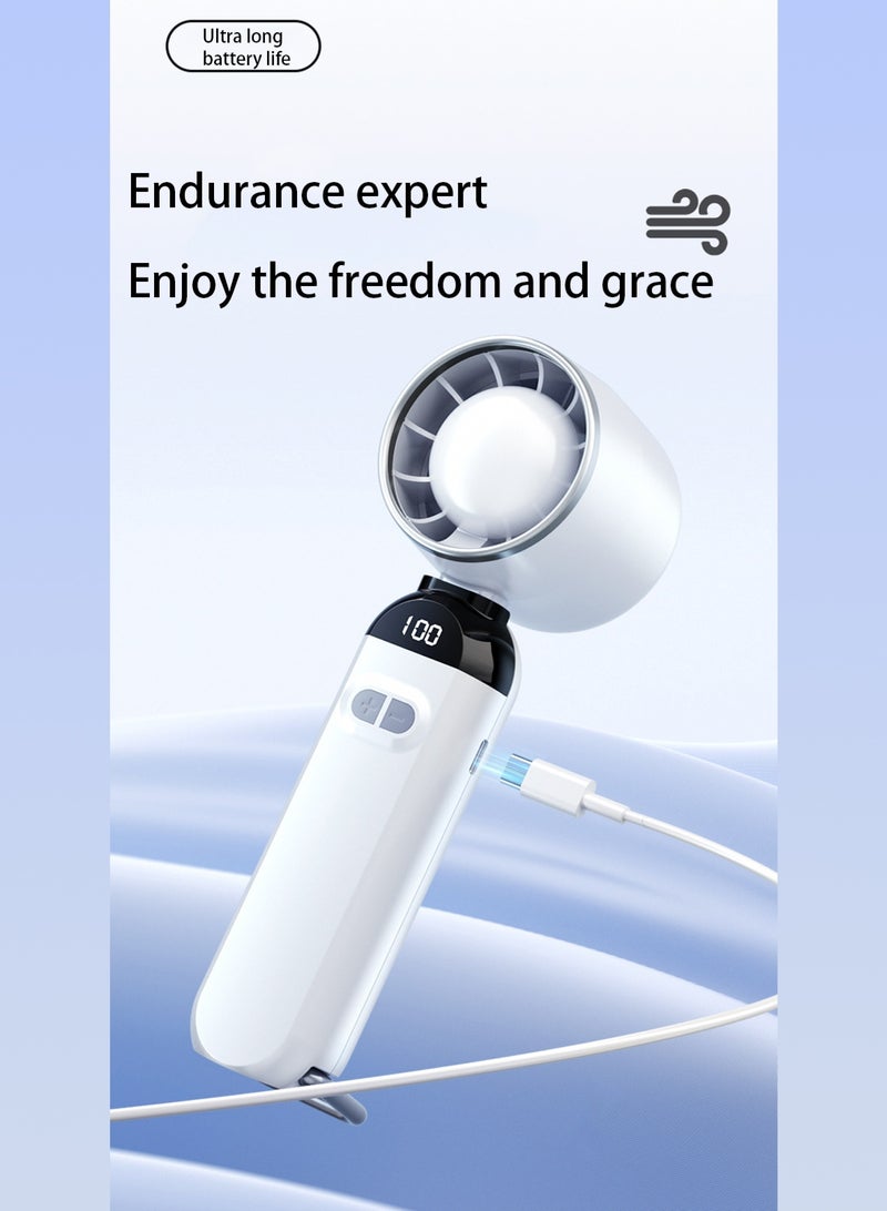 LOOPITYS Portable Fan | Bladeless Compact Fan - Multi speed Charging Fan, Outdoor Quiet Ventilation Camping Beach Bedroom Office Gym Dormitory - White - Image 5