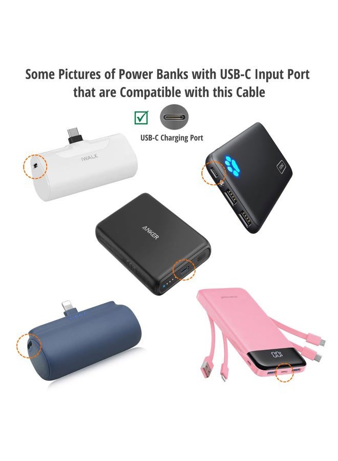 ienza USB C to USB C Charge Cable Cord Wire for Power Banks Designed for iWalk, Spigen PocketBoost, INIU, RAVPower, BONAI, Anker USB-C & Other PowerBanks with USB C Input Port - Image 4