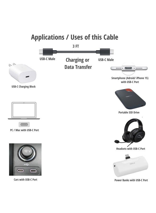 ienza USB C to USB C Charge Cable Cord Wire for Power Banks Designed for iWalk, Spigen PocketBoost, INIU, RAVPower, BONAI, Anker USB-C & Other PowerBanks with USB C Input Port - Image 2