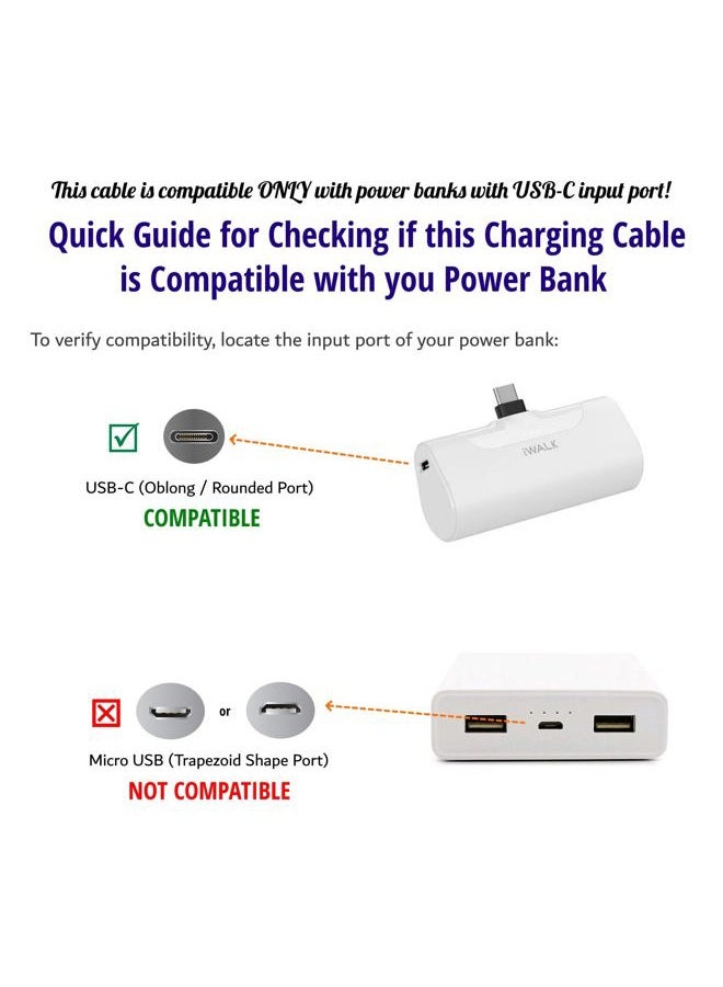 ienza USB C to USB C Charge Cable Cord Wire for Power Banks Designed for iWalk, Spigen PocketBoost, INIU, RAVPower, BONAI, Anker USB-C & Other PowerBanks with USB C Input Port - Image 3