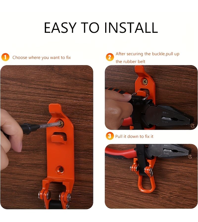 Orange Heavy Duty Quick Release Shovel Brackets With Rubber Clamps For Truck Boat - Image 4