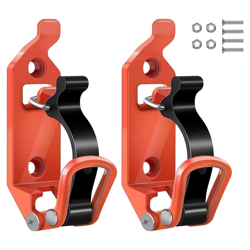 Orange Heavy Duty Quick Release Shovel Brackets With Rubber Clamps For Truck Boat - Image 1