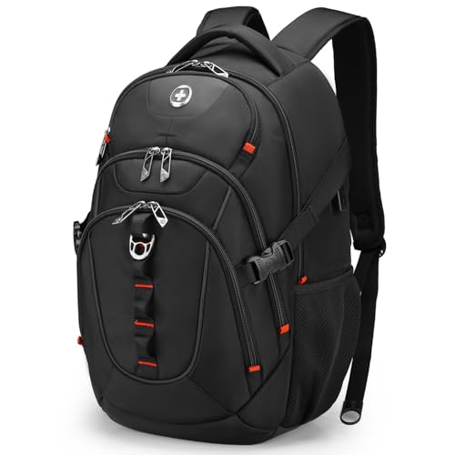 Swissdigital Design Laptop Backpack Travel Backpack with USB Charging Port Fits 156 inches Computer 31L College School Bookbag for Men Black SD80301 - Image 1