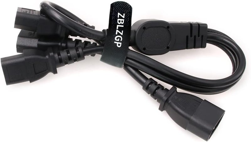 كابل ط��قة من ذكر IEC 320 C14 إلى 4× أنثى C13، كابل من نوع Y من C14 إلى 4× C13 لأجهزة UPS/PDU، 250 فولت/10 أمبير (C14-3xC13 60 سم) - Image 2