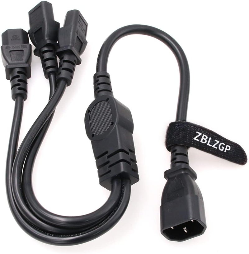 كابل ط��قة من ذكر IEC 320 C14 إلى 4× أنثى C13، كابل من نوع Y من C14 إلى 4× C13 لأجهزة UPS/PDU، 250 فولت/10 أمبير (C14-3xC13 60 سم) - Image 5
