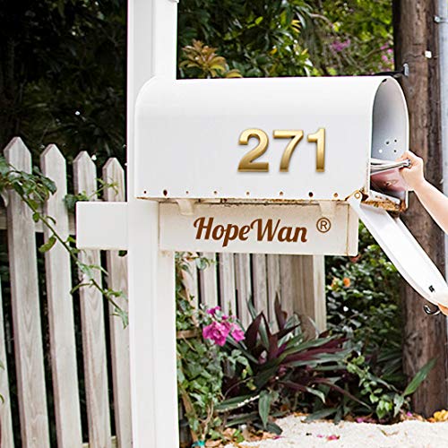 HopeWan Mailbox Numbers for Outside, 2 Inch Door Address Number Stickers for Apartment Room, Gold Shiny, 1 Set of 10 Pcs. - Image 3