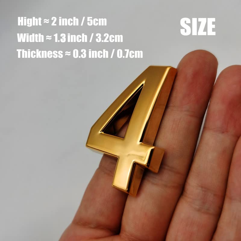 HopeWan Mailbox Numbers for Outside, 2 Inch Door Address Number Stickers for Apartment Room, Gold Shiny, 1 Set of 10 Pcs. - Image 4