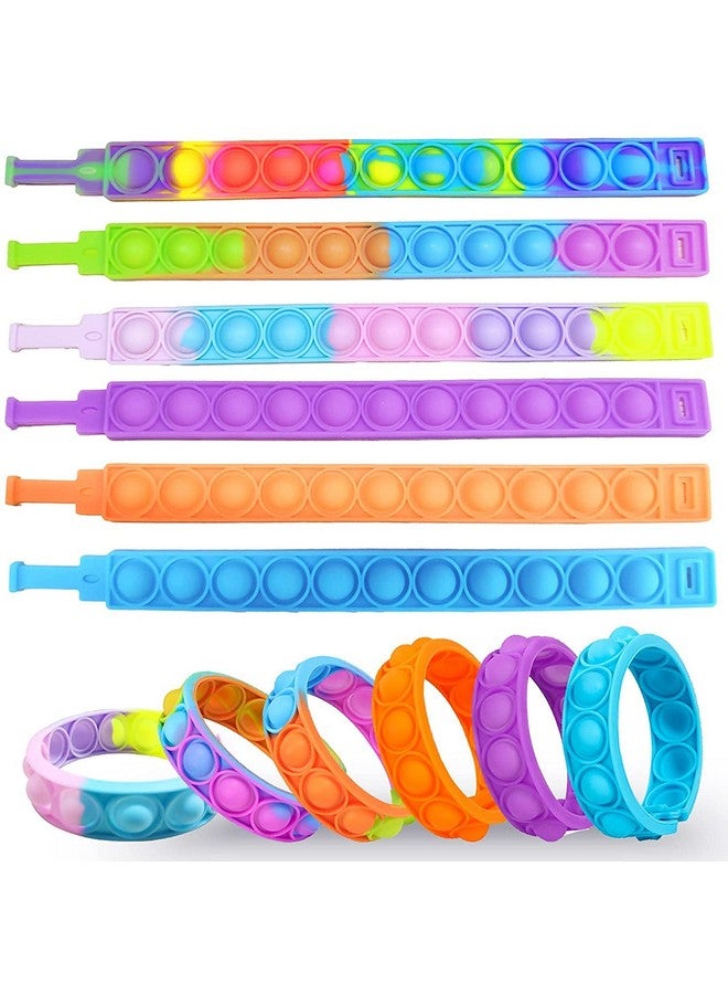 في جراسب ألعاب حسية من VGRASSP Pop It لتخفيف التوتر، مصنوعة من السيليكون لتخفيف الضغط، هدايا مبتكرة قابلة للضغط للأطفال والكبار - اللون حسب المخزون (عصابة يد - عبوة من 12 قطعة) - Image 1