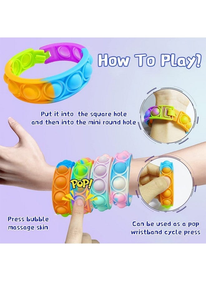 في جراسب ألعاب حسية من VGRASSP Pop It لتخفيف التوتر، مصنوعة من السيليكون لتخفيف الضغط، هدايا مبتكرة قابلة للضغط للأطفال والكبار - اللون حسب المخزون (عصابة يد - عبوة من 12 قطعة) - Image 4