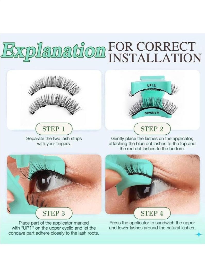 daydayup Magnetic Eyelashes with Lash Clusters Applicator Fluffy Magnetic False Lashes Kit Wispy Reusable Cluster Eyelash Extensions with Magnets No Lashes Glue or Liner Needed(1 Pairs-Dense) - Image 5