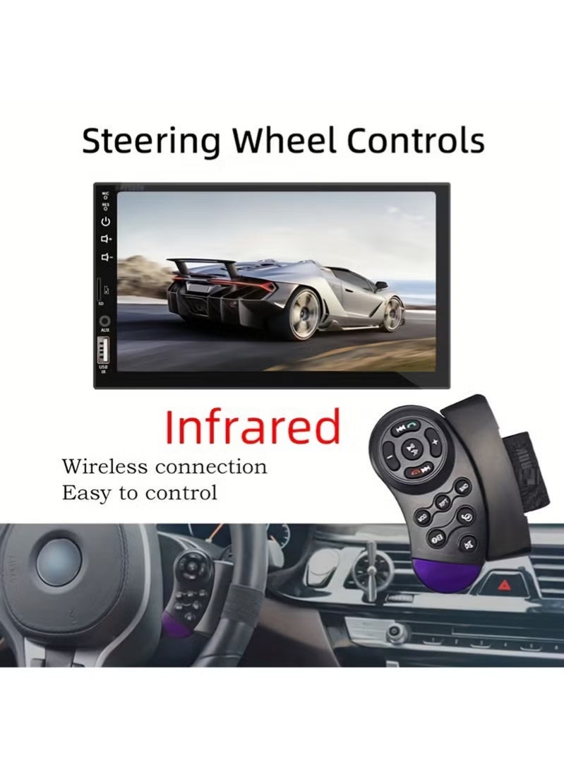 7 Inch Single Din Car Stereo Car MP5 Multimedia Player, HD Touch Screen with Touch Buttons on Leftside, Car Audio Receiver, MP5 Player Support Bluetooth Mirror Link SWC, Car Radio Receiver - Image 3