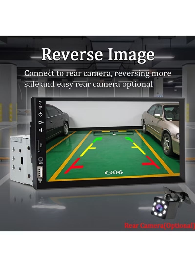 7 Inch Single Din Car Stereo Car MP5 Multimedia Player, HD Touch Screen with Touch Buttons on Leftside, Car Audio Receiver, MP5 Player Support Bluetooth Mirror Link SWC, Car Radio Receiver - Image 4