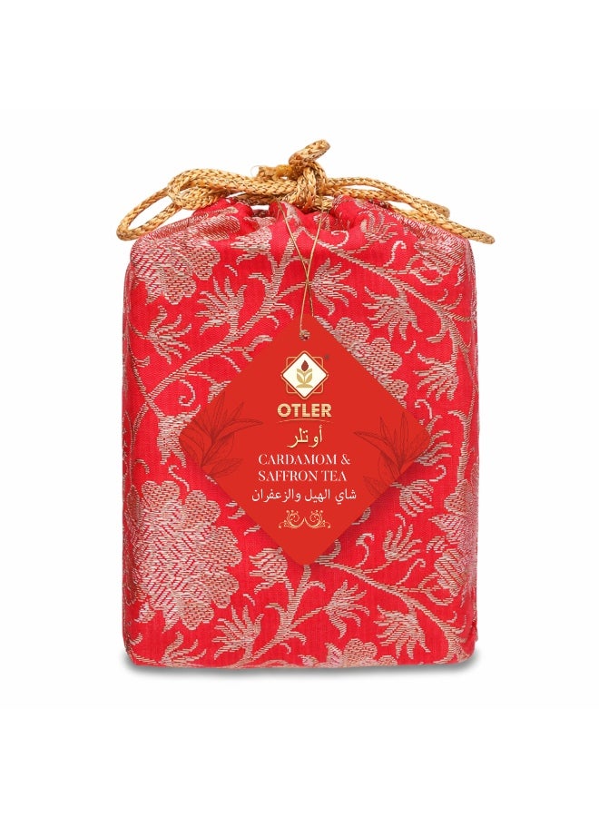 Otler CARDAMOM SAFFRON BLACK TEA 100 Gms VELVET POUCH - Image 1