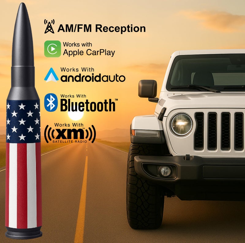 EcoAuto 50 Cal Badass Bullet Antenna® Fits Jeep Wrangler JK & JL from (2007 for Jeep Wrangler & Gladiator Accessories - Car Wash Safe & Anti Thelf Design - Ditch The Whip & Upgrade Your Jeep - Image 2