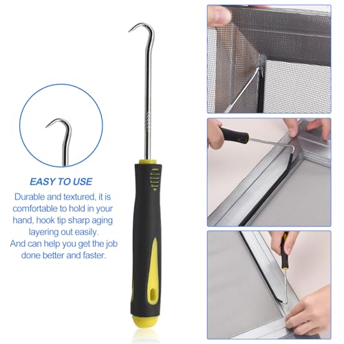 BAYTORY Window Screen Repair Kit, Nylon Roller Tool with Bearing, Spline Removal Hook and 32ft Retainer Spline Replacement for Installing Door Mesh Screens - Image 3