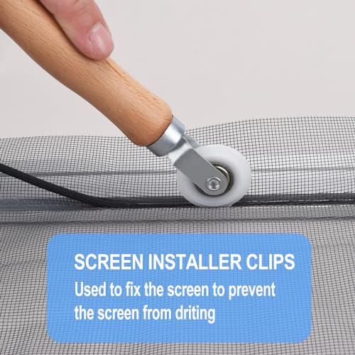 BAYTORY Window Screen Repair Kit, Nylon Roller Tool with Bearing, Spline Removal Hook and 32ft Retainer Spline Replacement for Installing Door Mesh Screens - Image 5