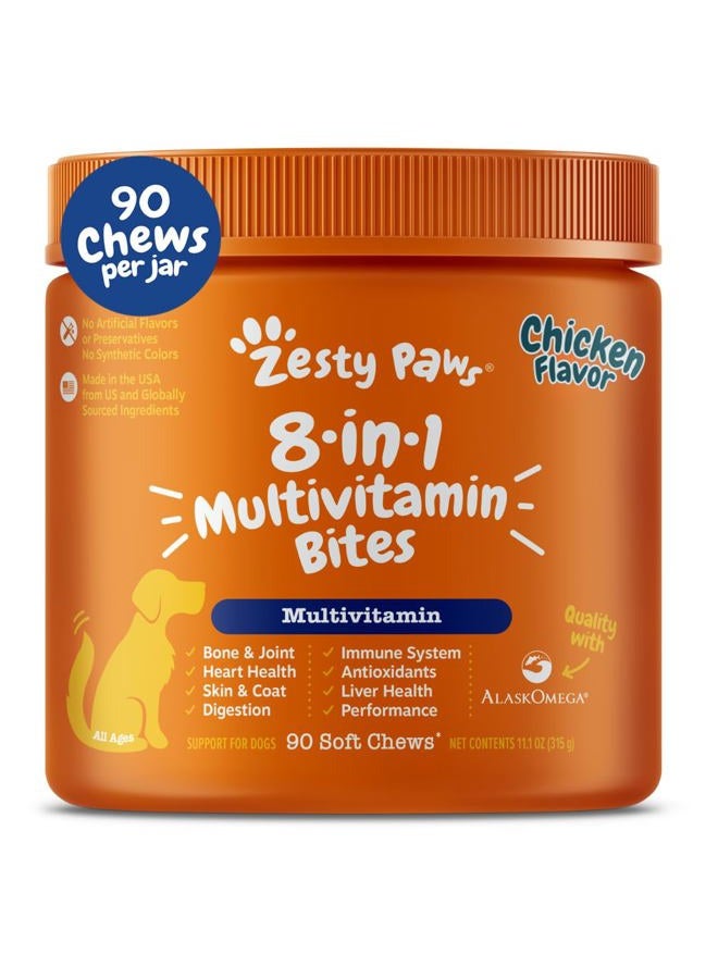 Zesty Paws 8-in-1 Multifunctional Bites Chicken 90ct - Image 1