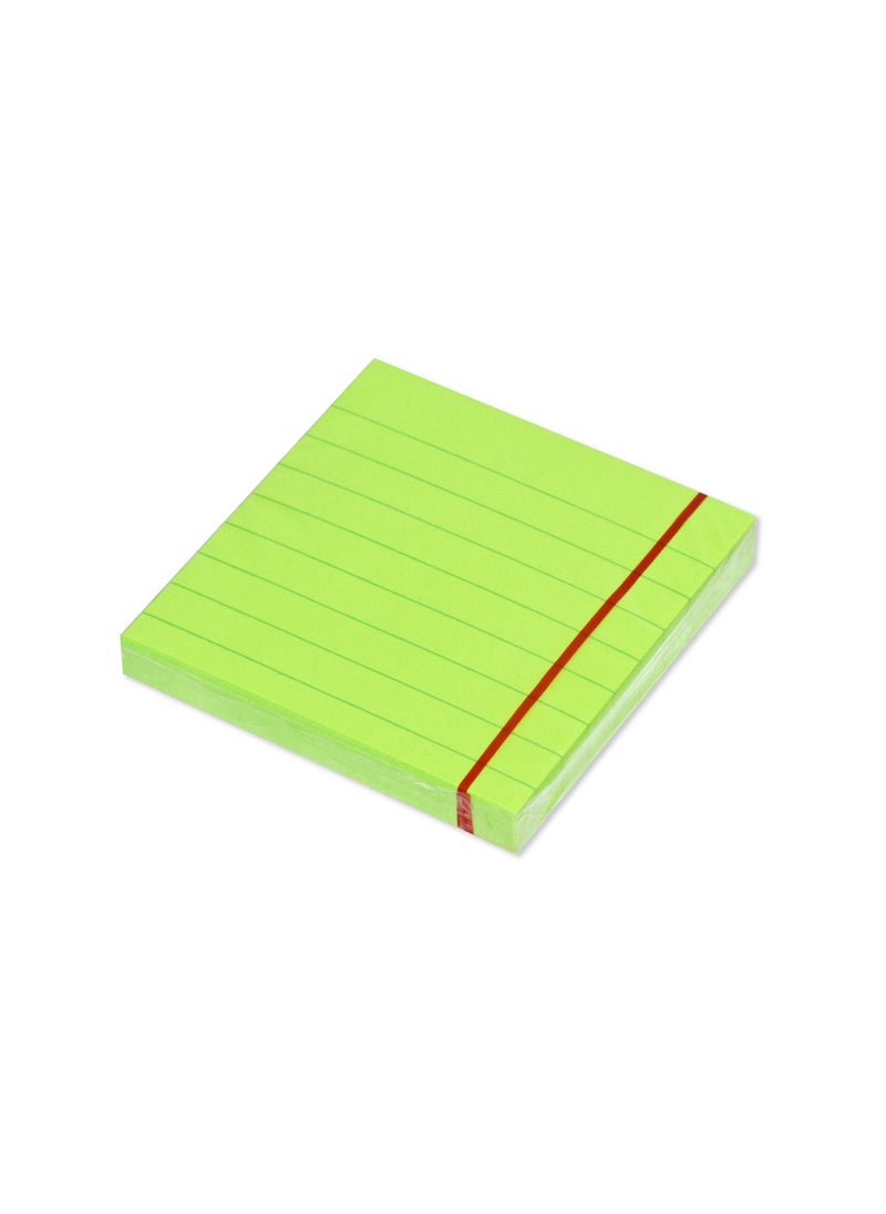 FIS FIS Sticky Note Pad, 3X3 inches, Pack of 12, Ruled Neon Green -FSPO3X3RNGR 