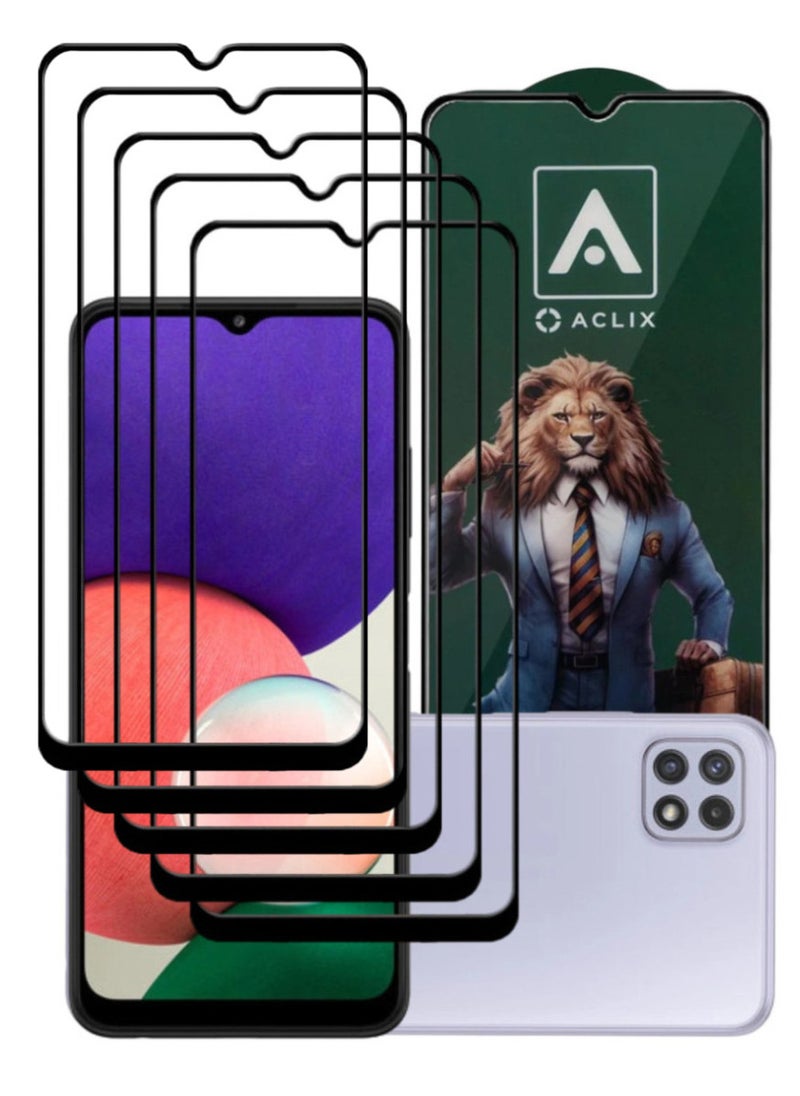 ACLIX 5 Pieces Antistatic ESD Dustproof Premium Quality High Definition Tempered Glass Screen Protector Designed For Samsung Galaxy A22 5G - Image 1