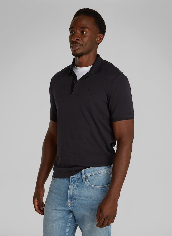 CALVIN KLEIN Texture Collar Short Sleeve Polo  - Image 1