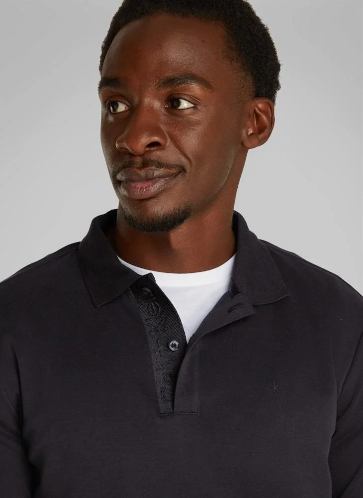 CALVIN KLEIN Texture Collar Short Sleeve Polo