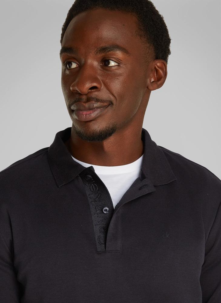 CALVIN KLEIN Texture Collar Short Sleeve Polo  - Image 3