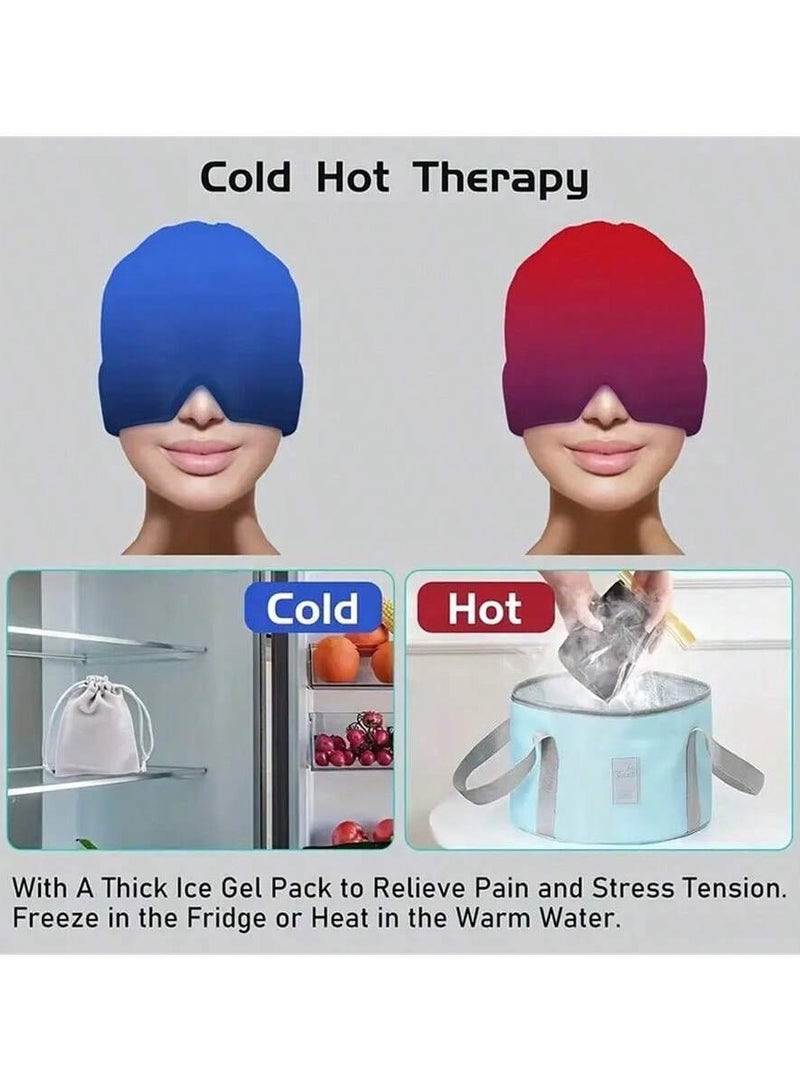 بونيه جل لتخفيف الصداع والصداع النصفي علاج بالتبريد قناع الثلج ,غطاء رأس واحد قطعة - Image 1