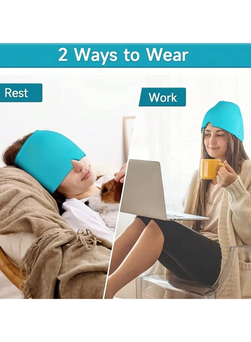 بونيه جل لتخفيف الصداع والصداع النصفي علاج بالتبريد قناع الثلج ,غطاء رأس واحد قطعة - Image 3