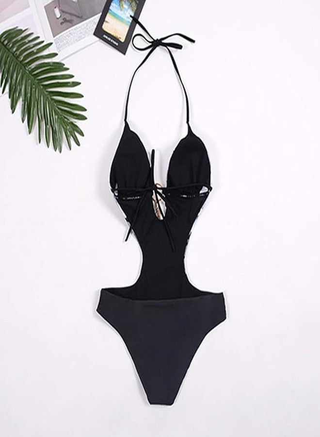 ATIMUNA Women's Cutout One-Piece Swimsuit | Chic Spaghetti Strap Monokini | Open-Back Bathing Suit for Beach, Pool, Holiday Black - Image 3