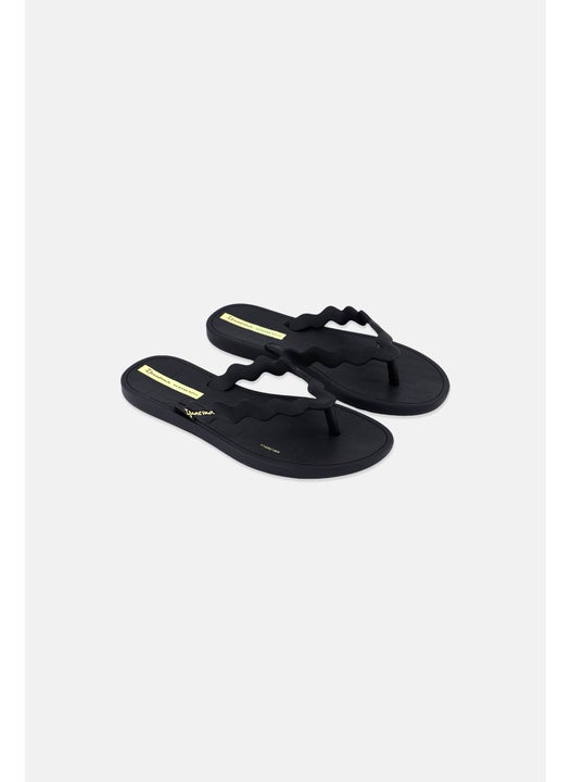 Kids Girl Zig Open Toe Slip On Slipper, Black