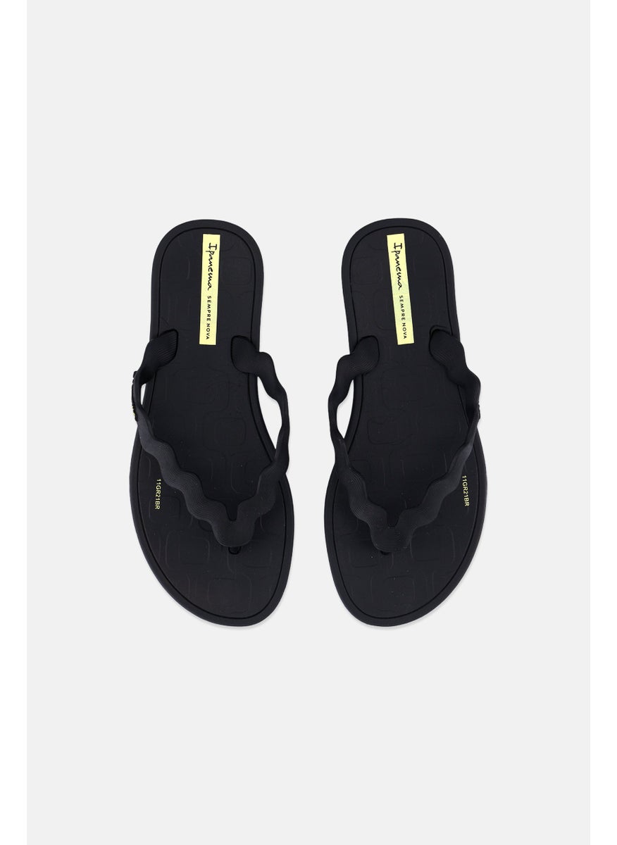 Kids Girl Zig Open Toe Slip On Slipper, Black