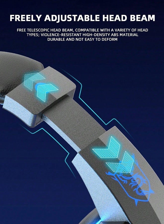 بوليفياز سماعة رأس للألعاب سلكية مع ميكروفون، ضوء LED، صوت محيطي ستيريو، وسائد أذن ناعمة من الذاكرة، إلغاء ضوضاء فوق الأذن - متوافقة مع PS4، PS5، Xbox One، Xbox Series، Nintendo Switch، PC - Image 3