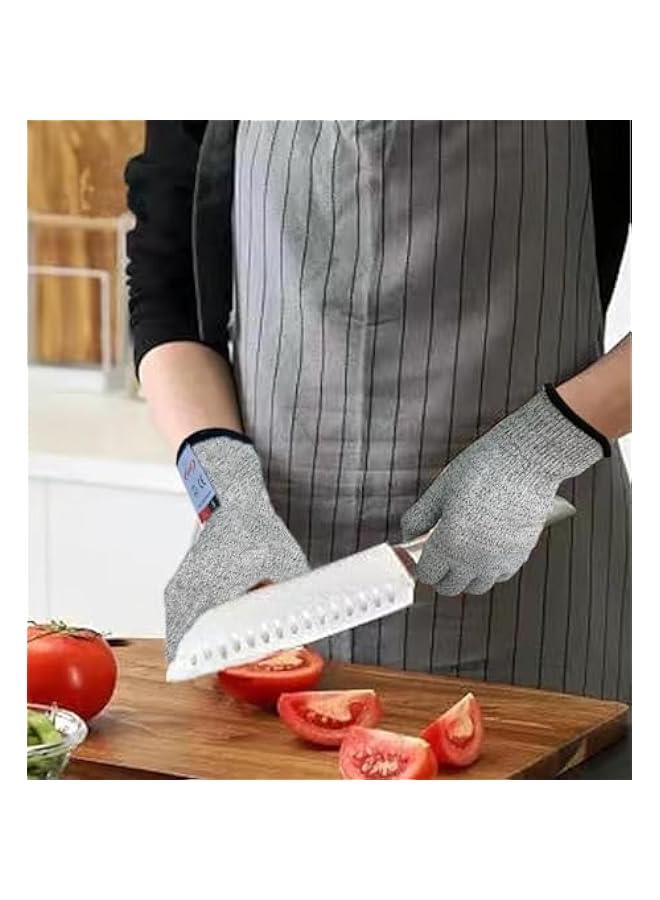 FYLX 2 Pairs Cut Resistant Gloves 4  Cutting Gloves Food Grade Level 5 Protection Kitchen Gloves for Cutting Oyster Shucking Fish Fillet Processing Carving Wood and Gardening - Image 4