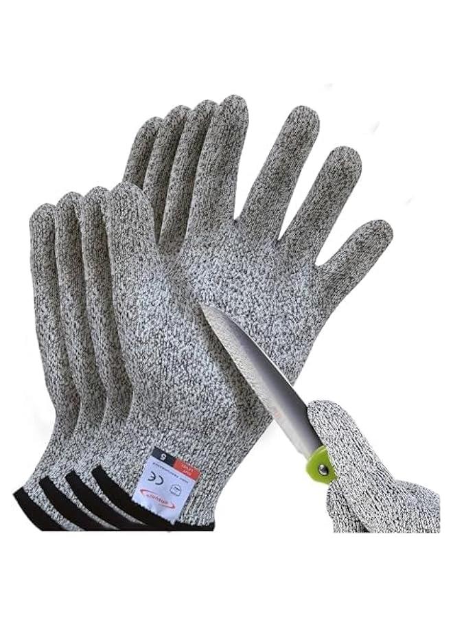 FYLX 2 Pairs Cut Resistant Gloves 4  Cutting Gloves Food Grade Level 5 Protection Kitchen Gloves for Cutting Oyster Shucking Fish Fillet Processing Carving Wood and Gardening - Image 1
