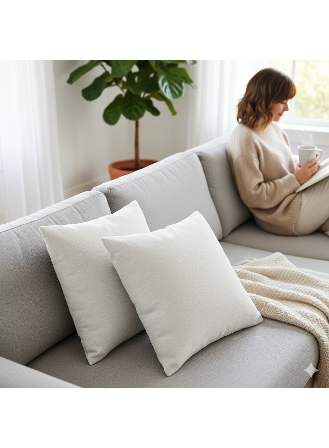 Harmony Home حشوة وسادة هارموني هوم الفاخرة، إدخالات الوسائد الزخرفية (عبوة من 2، أبيض) - وسائد مربعة داخلية للسرير والأريكة - حشوات الوسائد من الألياف المجوفة (عبوة من 2، 50 × 50 سم) - Image 4