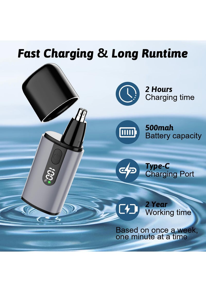 Captaintech Portable Nose Hair Trimmer for Men and Women with LED Display, Rechargeable Dual Edge Blade and 8000 RPM Motor for Effective Hair Removal - Image 4