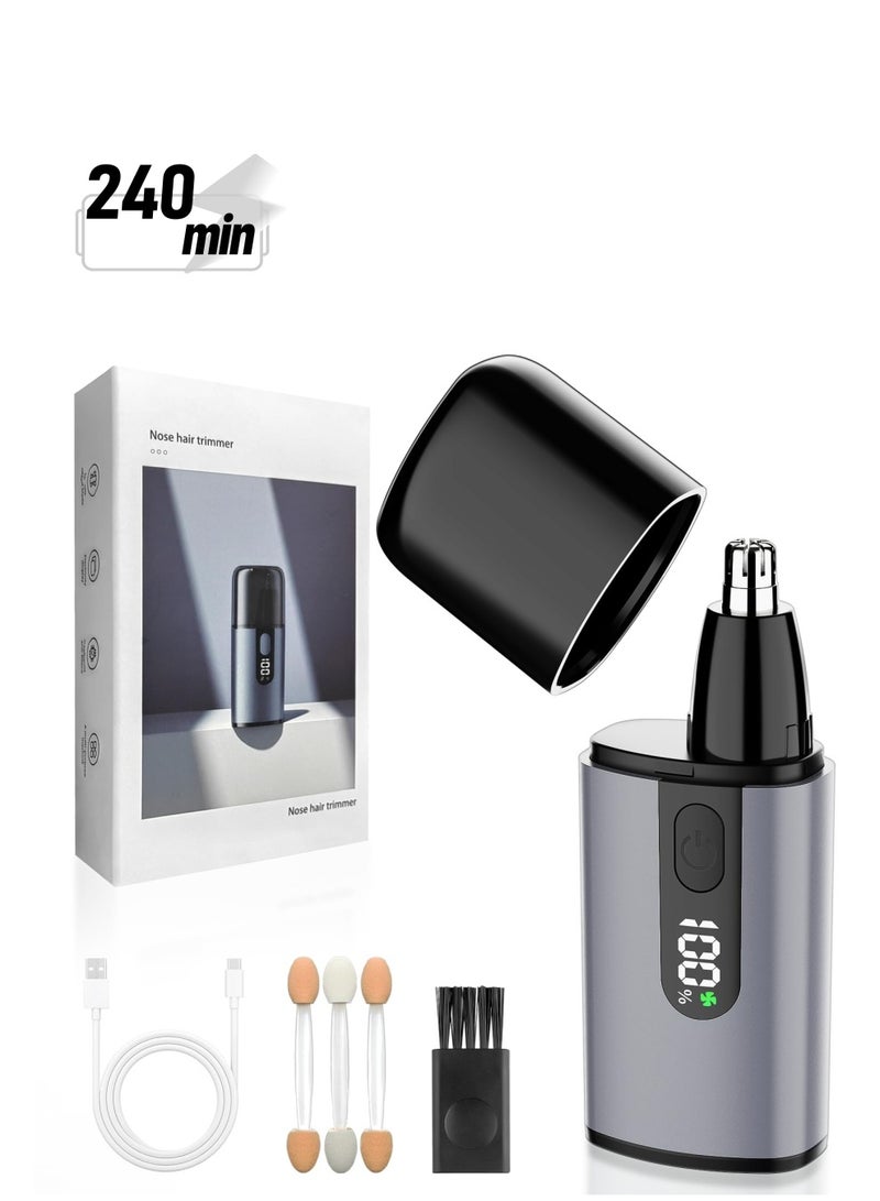 Captaintech Portable Nose Hair Trimmer for Men and Women with LED Display, Rechargeable Dual Edge Blade and 8000 RPM Motor for Effective Hair Removal - Image 1