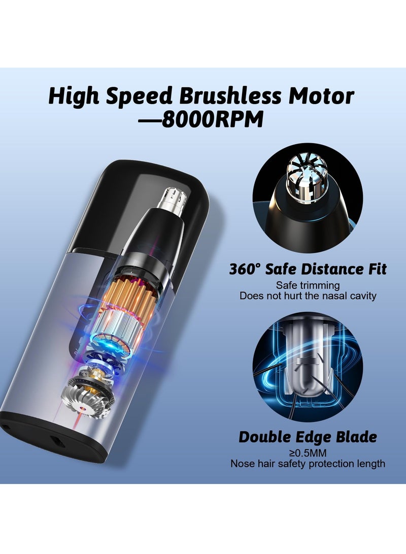 Captaintech Portable Nose Hair Trimmer for Men and Women with LED Display, Rechargeable Dual Edge Blade and 8000 RPM Motor for Effective Hair Removal - Image 5