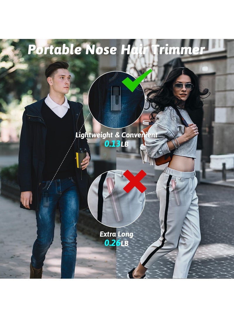 Captaintech Portable Nose Hair Trimmer for Men and Women with LED Display, Rechargeable Dual Edge Blade and 8000 RPM Motor for Effective Hair Removal - Image 3