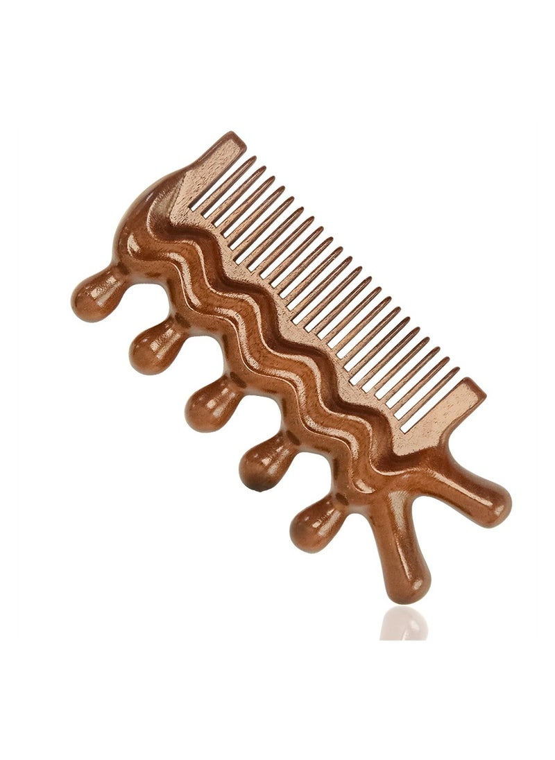 SYOSI Wooden Massage Comb, Trigger Point Massage Tool, Gua Sha Scraping Scalp and Hair Massage, Scalp Stimulator, Scalp Massager, Full Body Acupressure  - Image 1