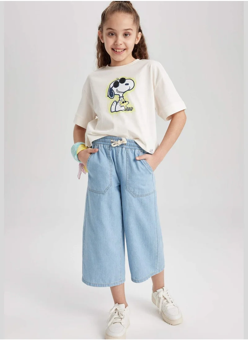 ديفاكتو Girl Snoopy Licenced Knitted Short Sleeve Body