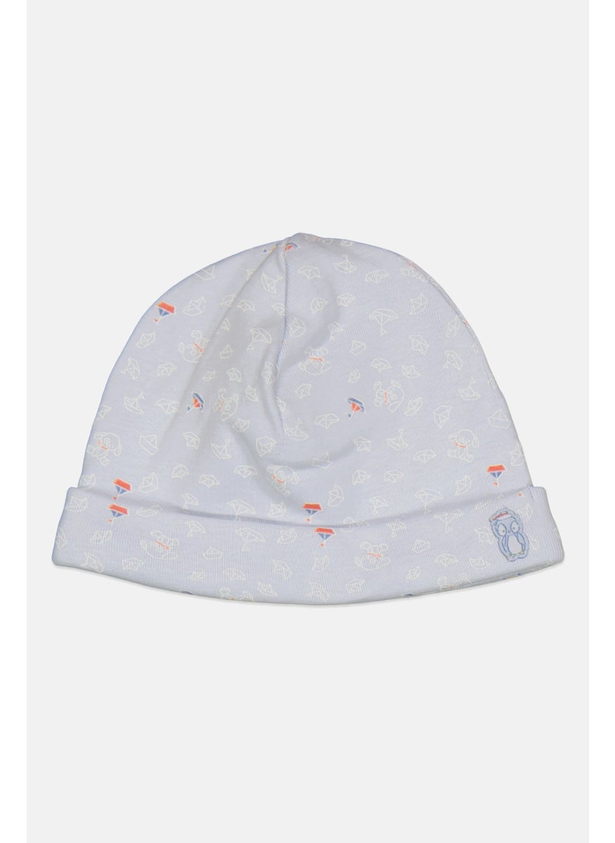 Sergent Major Toddlers Girl Allover Print Beanie, Light Blue  - Image 1
