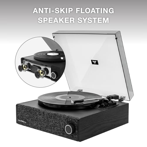 Victrola Eastwood LP Bluetooth Record Player 3Speed Turntable Audio Technica AT3600L MM Cartridge Vinyl Stream Bluetooth Output AntiSkip Floating Speaker RCA 35mm Output System Black - Image 3