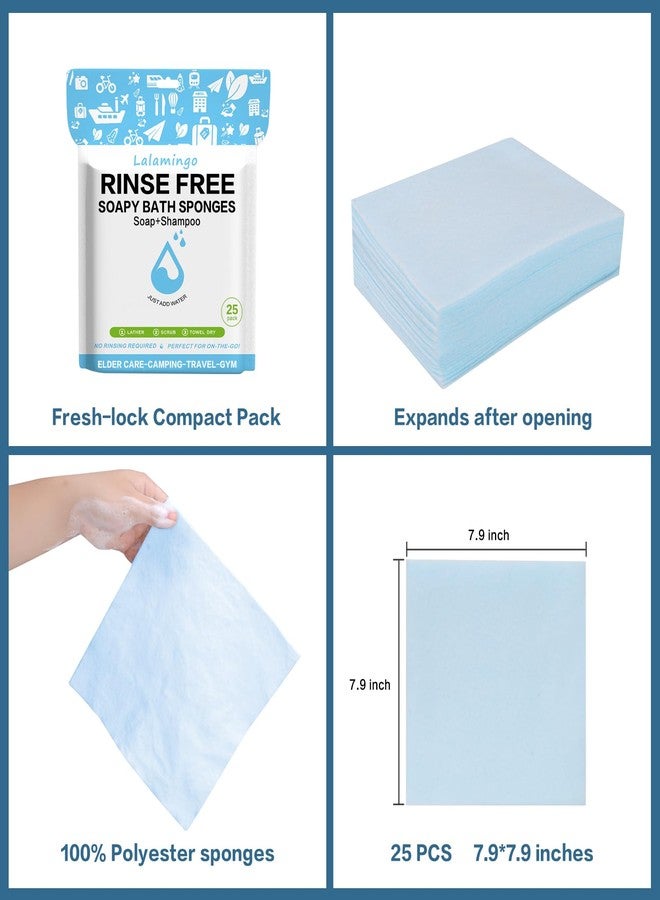 Lalamingo 100 Pcs Body Wipes for Adults Bathing No Rinse, Bath Wipes Rinse Free Dry Shower Wipe for Adults. Soap Infused, Disposable Body Cloth for Elderly, Camping, Hiking, GYM & Travel (4 Pack) (8 PACK) - Image 4