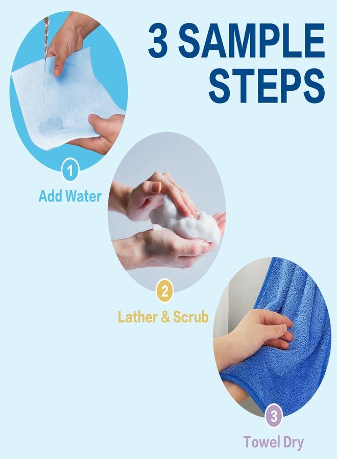 Lalamingo 100 Pcs Body Wipes for Adults Bathing No Rinse, Bath Wipes Rinse Free Dry Shower Wipe for Adults. Soap Infused, Disposable Body Cloth for Elderly, Camping, Hiking, GYM & Travel (4 Pack) (8 PACK) - Image 3