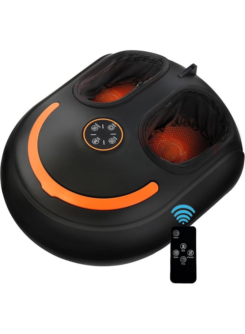 Foot Massager with Heat Shiatsu Foot Massager with Remote Deep Kneading Relief for Tired Electric Feet Massage Machine for Home and Office Gifts for Mom Dad Black