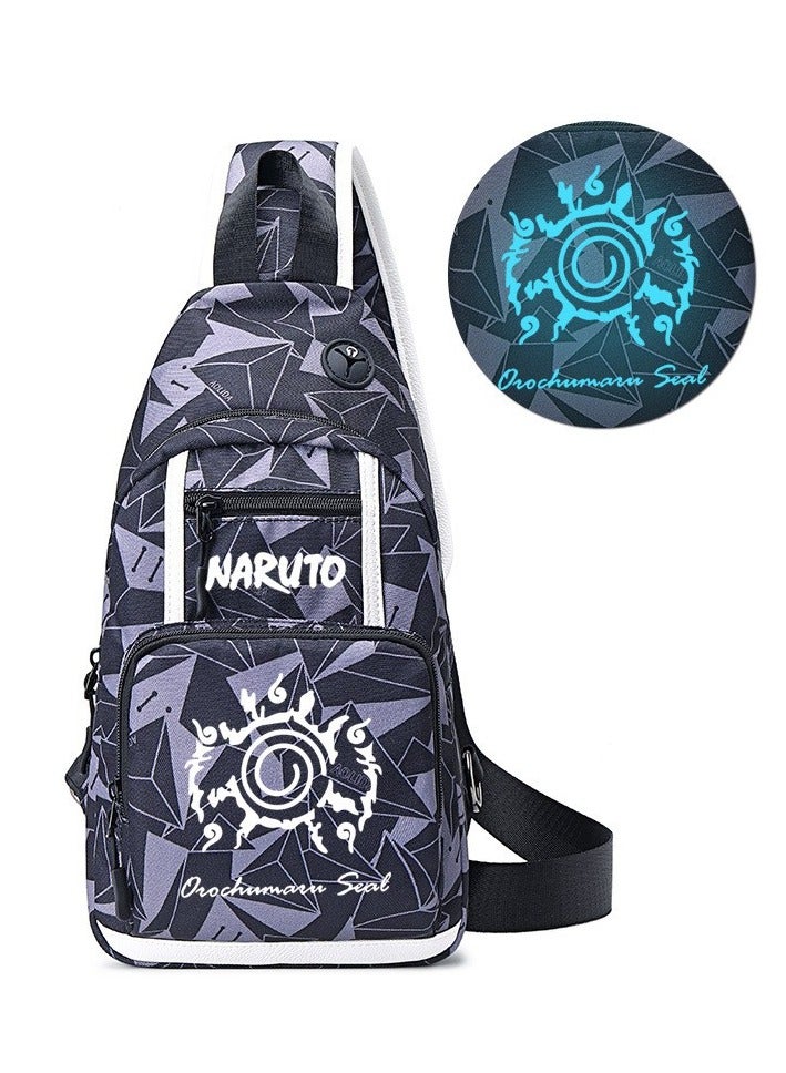 Naruto Chest Bag Men's Cross-body Small Backpack Shoulder Bag Luminous Cross-body Bag 