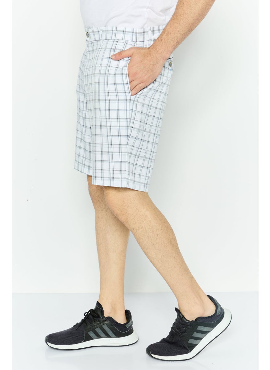 Tailorbyrd Men Embroidered Logo Chino Shorts, Off White  - Image 2