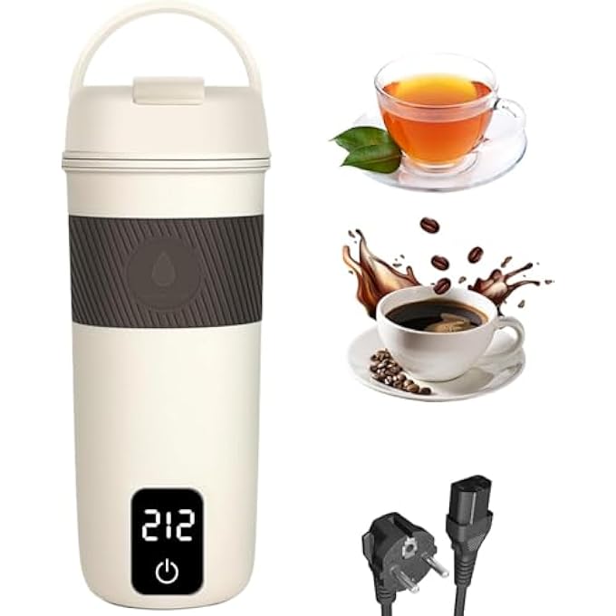 TERRIFI Portable Electric Travel Kettle With 4 Temperature Settings For Tea And Coffee Stainless Steel Mini Canteen With Auto ShutOff Boil Dry Protection For Office And Travel Use 350MlSilver - Image 2